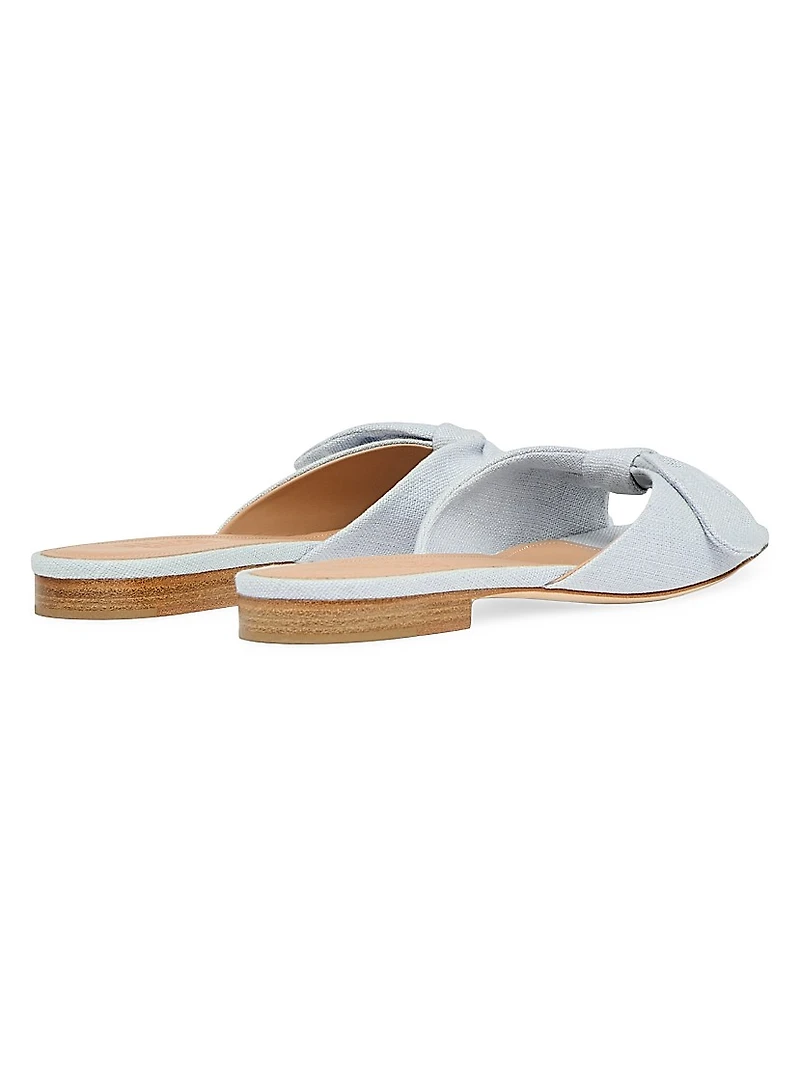 Vargas Linen Flat Sandals