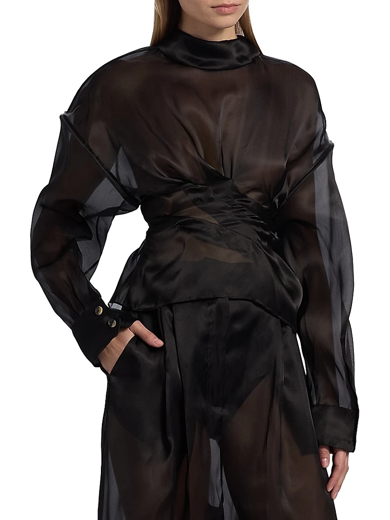Silk Organza Twisted Shirt