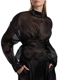 Silk Organza Twisted Shirt