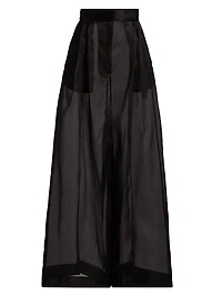 Silk Organza Wide-Leg Pants