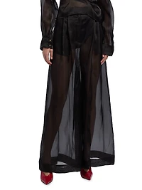 Silk Organza Wide-Leg Pants