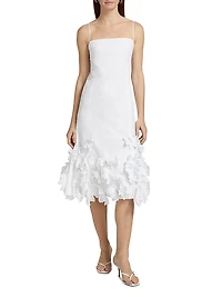 Bella Floral Appliqué Midi-Dress