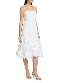 Bella Floral Appliqué Midi-Dress