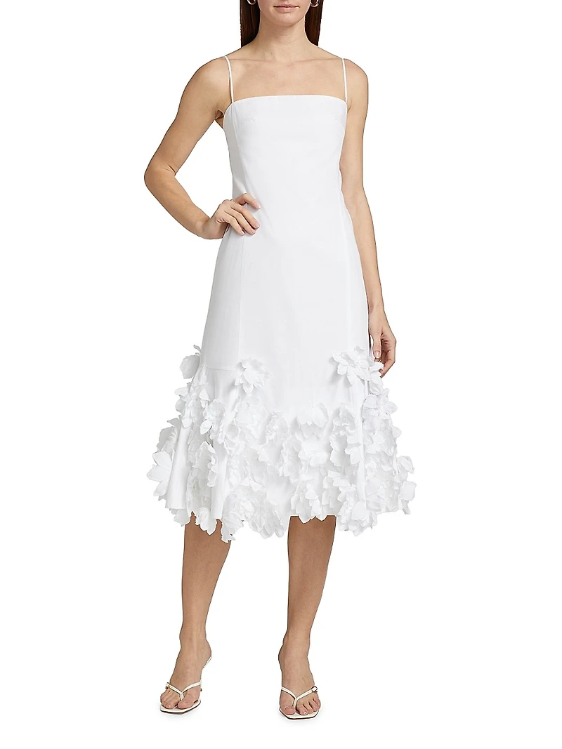 Bella Floral Appliqué Midi-Dress