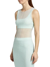 Oakley Sheer Plisse-Knit Tank Top