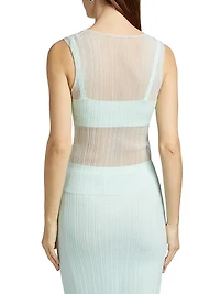 Oakley Sheer Plisse-Knit Tank Top