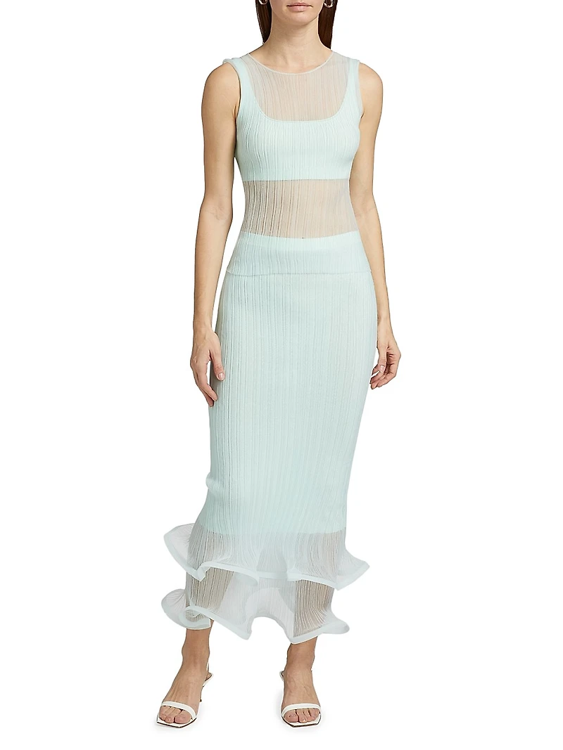 Oakley Sheer Plisse-Knit Tank Top