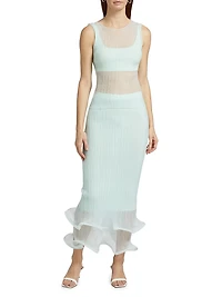 Oakley Sheer Plisse-Knit Tank Top