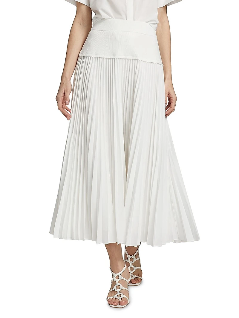 Stella Pleated Midi-Skirt
