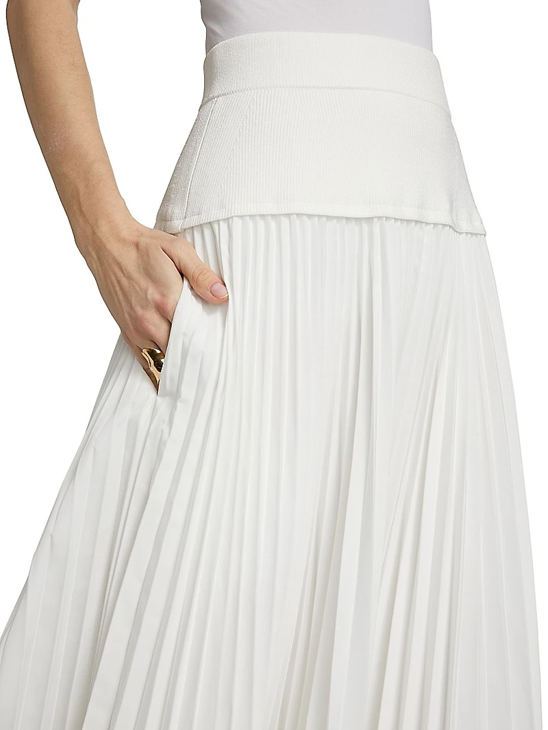 Stella Pleated Midi-Skirt
