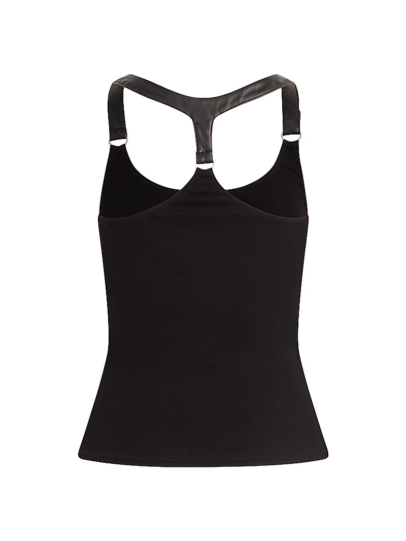 Harness Rib-Knit Racerback Tank