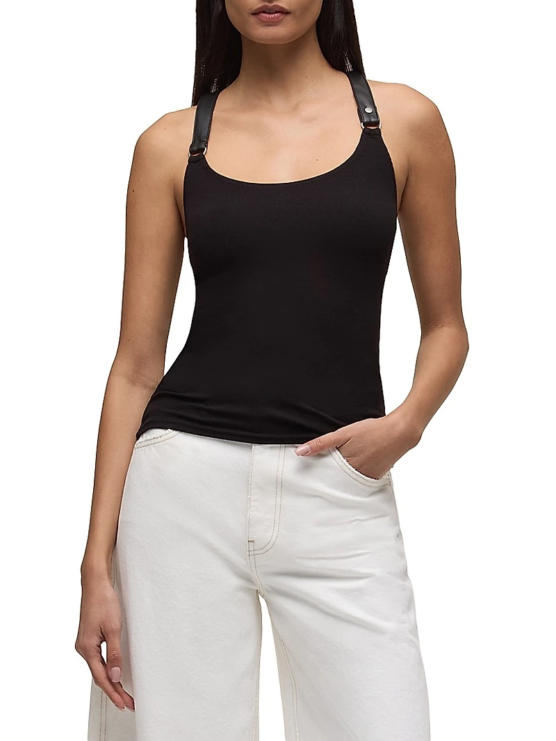 Harness Rib-Knit Racerback Tank