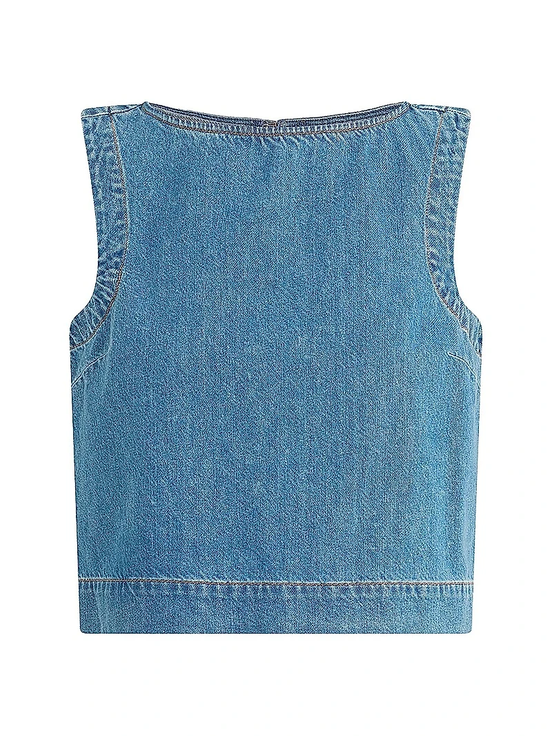 The Boatneck Denim Shell Top