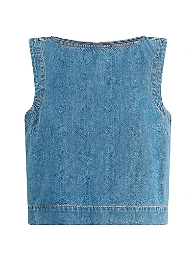 The Boatneck Denim Shell Top