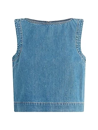The Boatneck Denim Shell Top