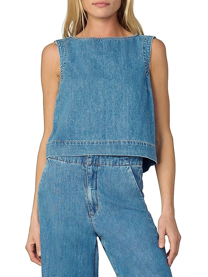 The Boatneck Denim Shell Top