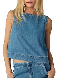 The Boatneck Denim Shell Top