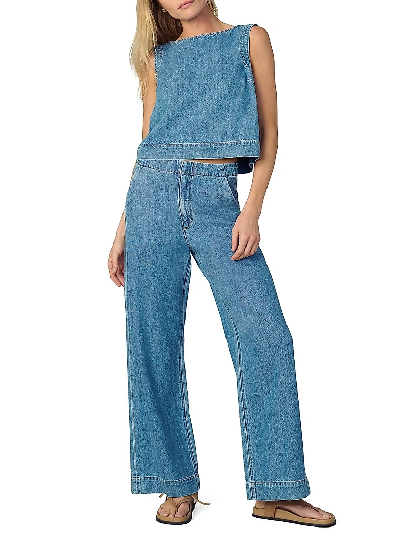 The Boatneck Denim Shell Top
