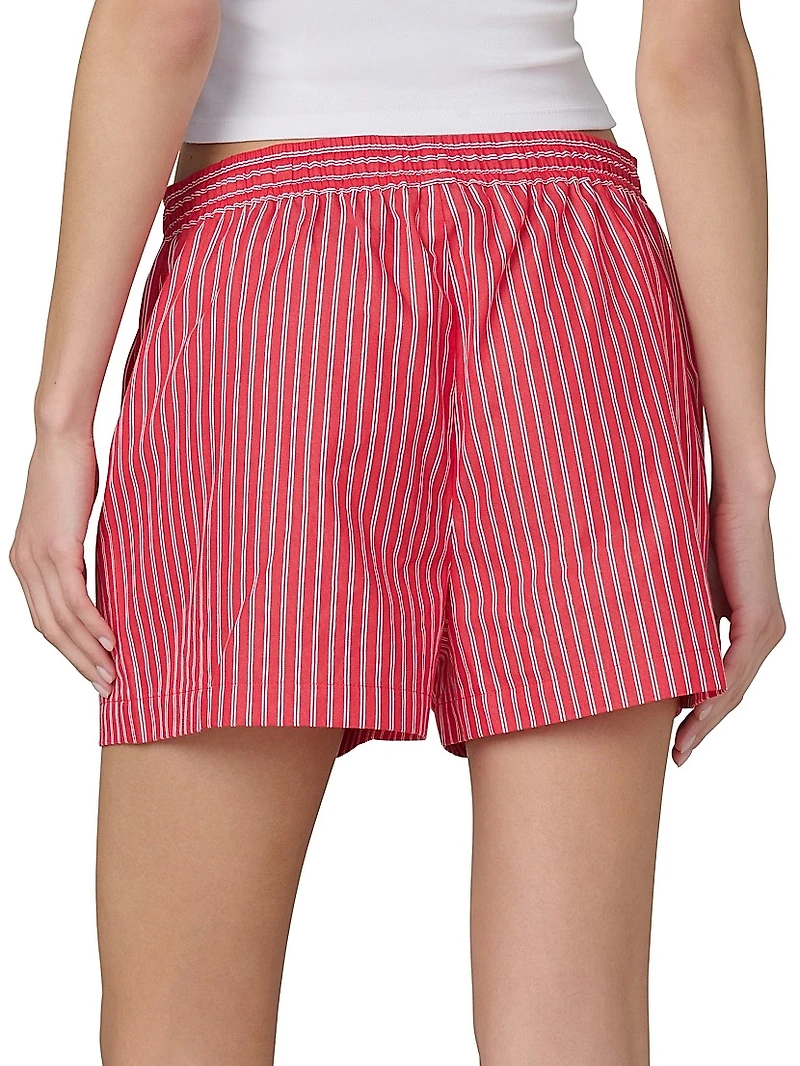 The Boxer Pinstriped Cotton Shorts