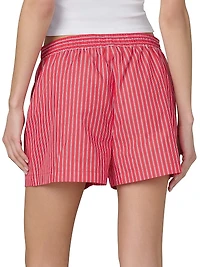 The Boxer Pinstriped Cotton Shorts