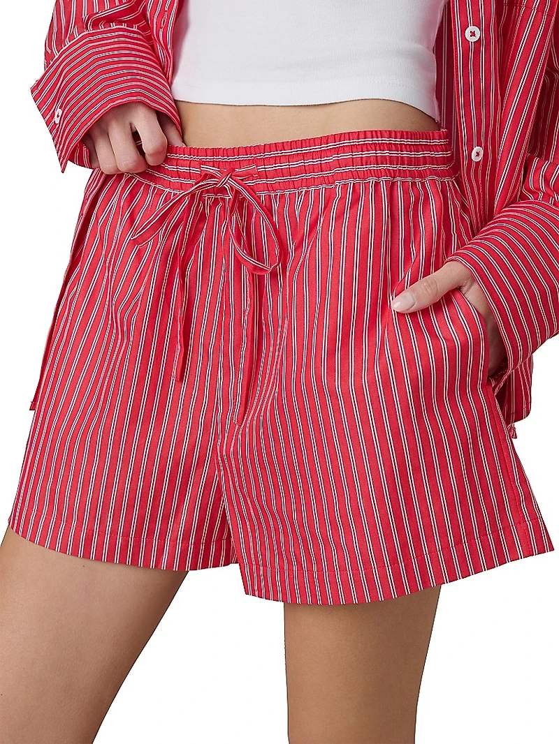 The Boxer Pinstriped Cotton Shorts