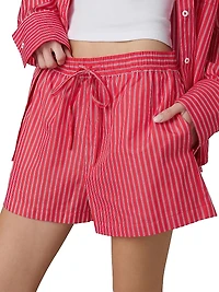 The Boxer Pinstriped Cotton Shorts