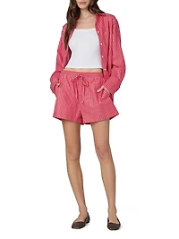 The Boxer Pinstriped Cotton Shorts