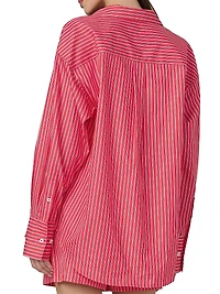 The Boyfriend Pinstriped Cotton Button-Front Shirt