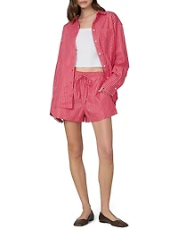 The Boyfriend Pinstriped Cotton Button-Front Shirt