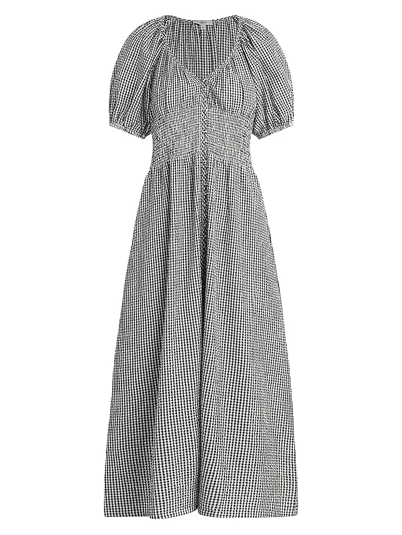 The Monet Checked Cotton-Blend Maxi Dress