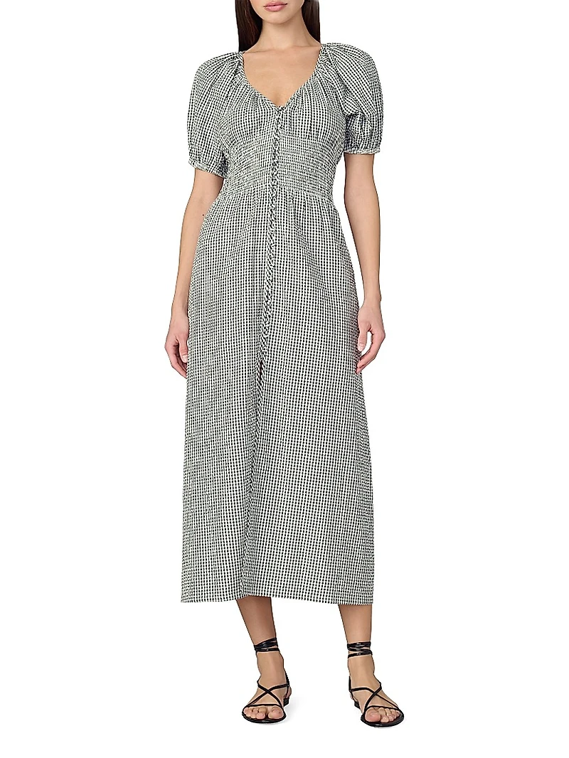 The Monet Checked Cotton-Blend Maxi Dress