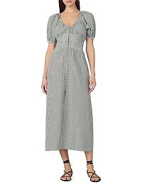 The Monet Checked Cotton-Blend Maxi Dress