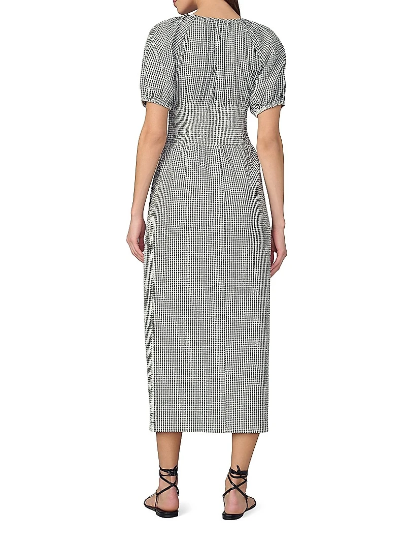 The Monet Checked Cotton-Blend Maxi Dress