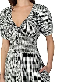 The Monet Checked Cotton-Blend Maxi Dress