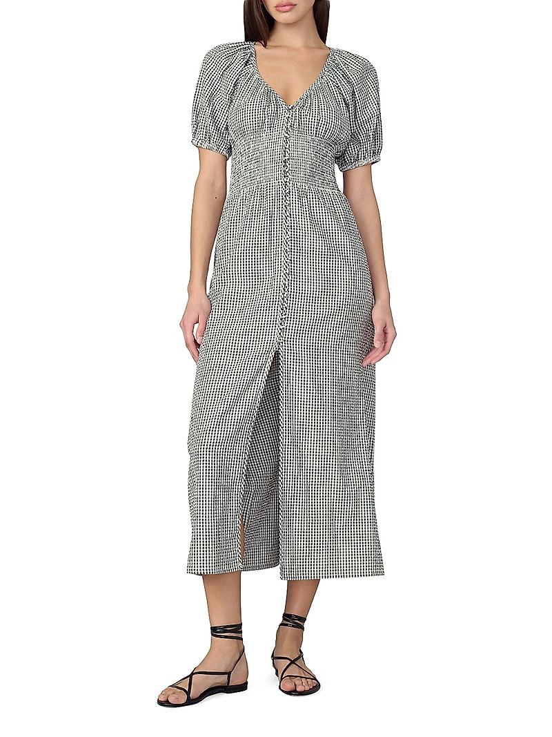 The Monet Checked Cotton-Blend Maxi Dress