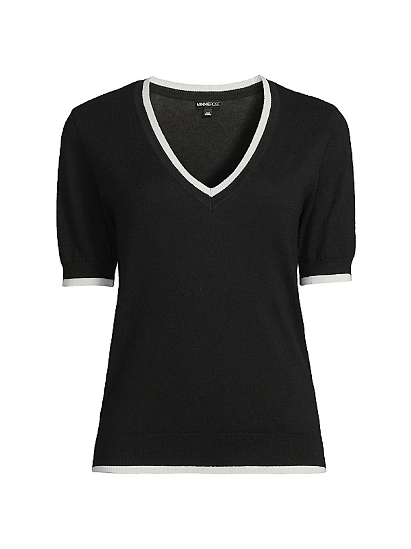 V-Neck Cotton-Cashmere Sweater