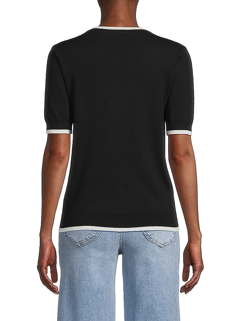 V-Neck Cotton-Cashmere Sweater