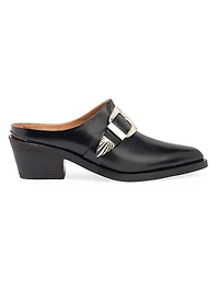 Moll 55MM Buckle-Detailed Leather Mules