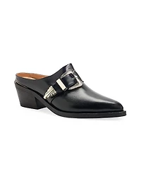 Moll 55MM Buckle-Detailed Leather Mules