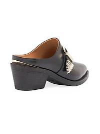 Moll 55MM Buckle-Detailed Leather Mules