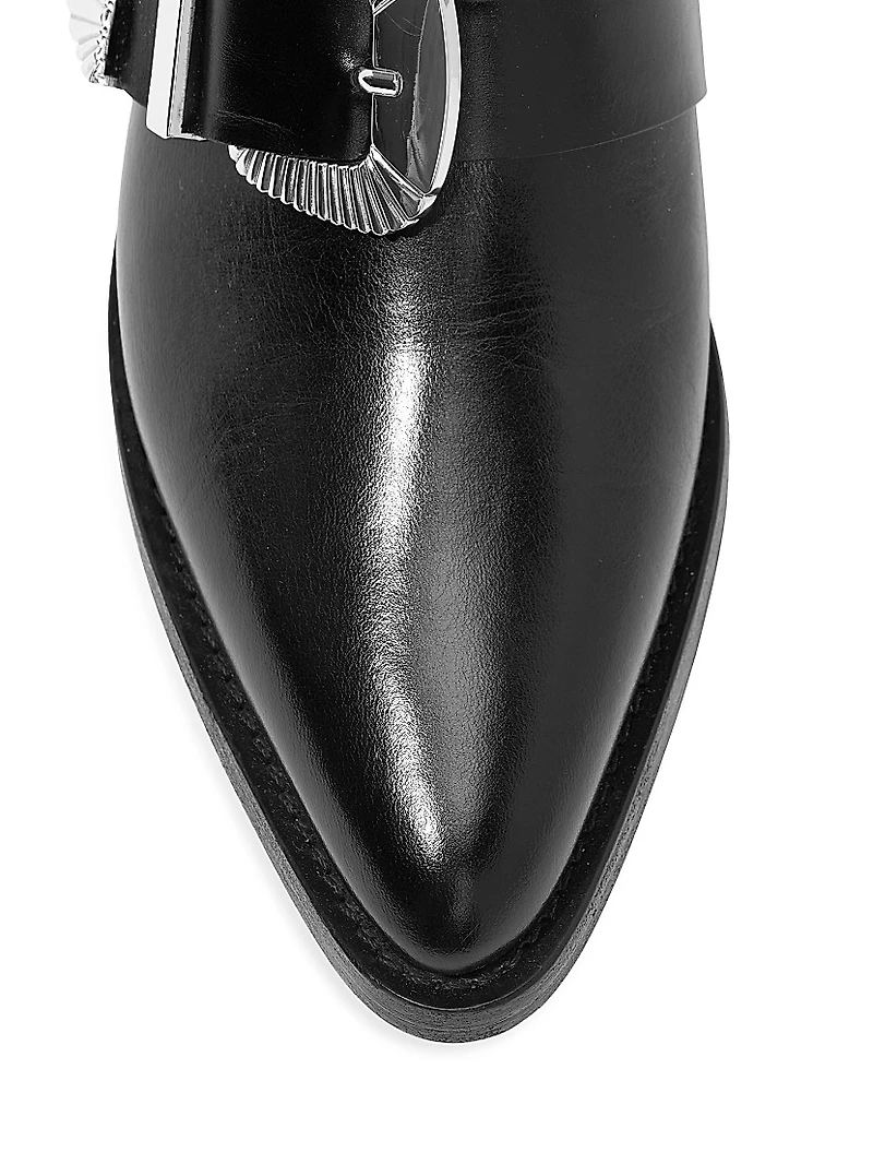 Moll 55MM Buckle-Detailed Leather Mules