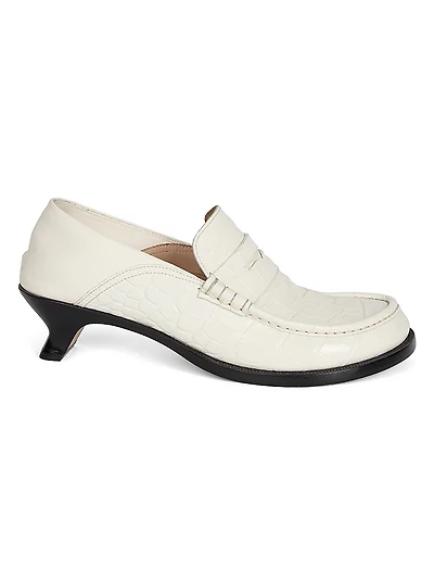 45MM Croc-Embossed Leather Pumps