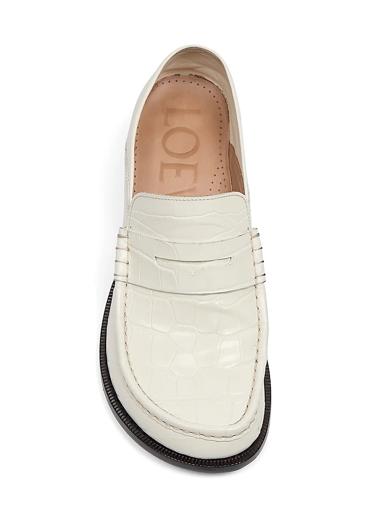 45MM Croc-Embossed Leather Pumps
