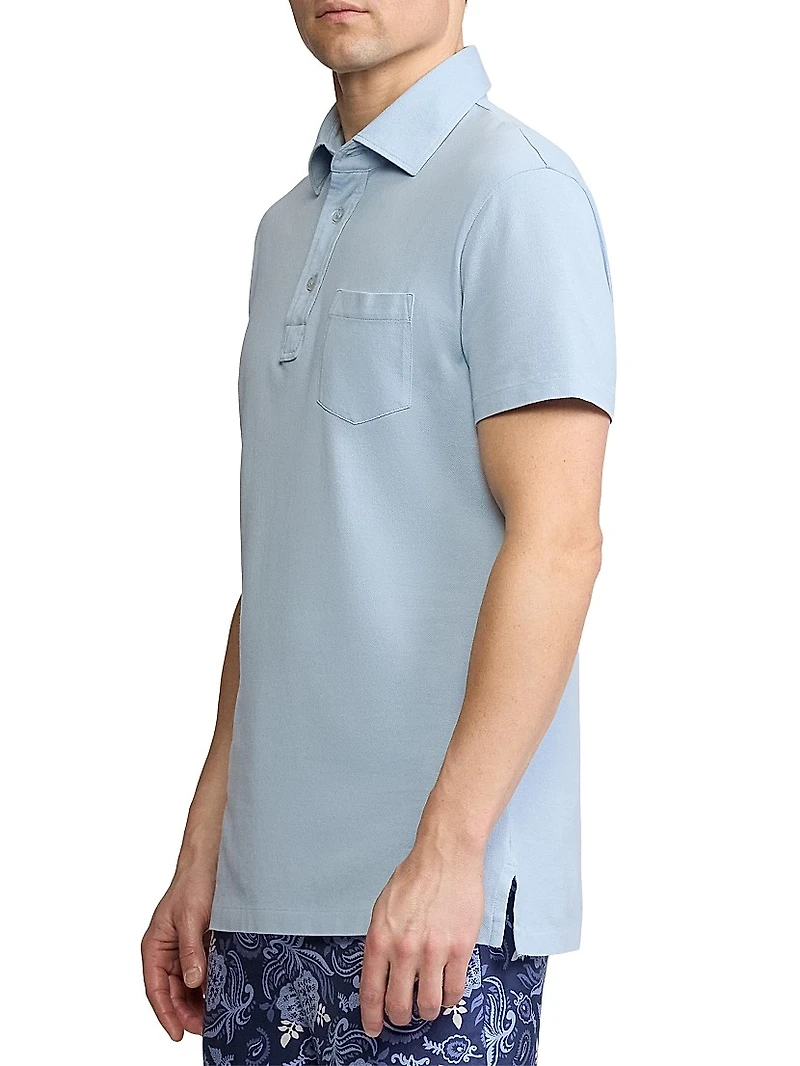 Custom-Slim-Fit Washed Piqué Polo Shirt