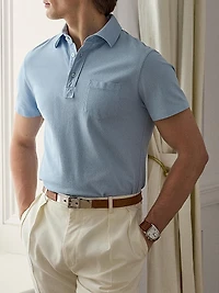 Custom-Slim-Fit Washed Piqué Polo Shirt