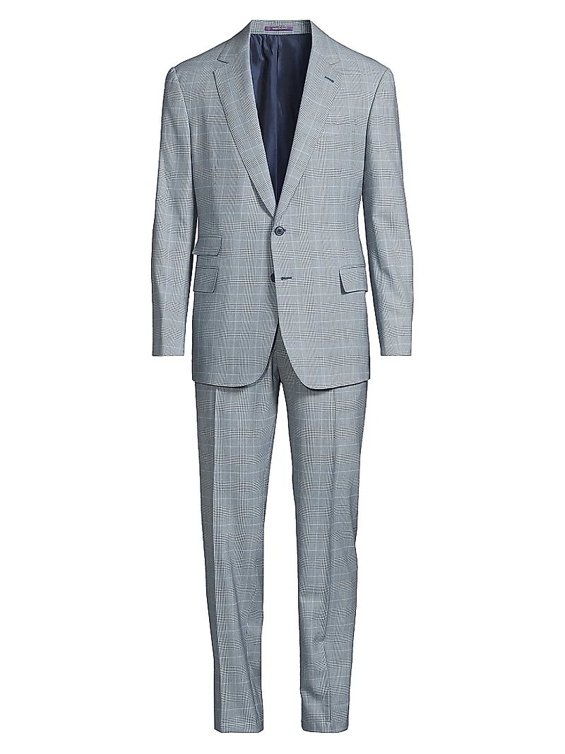 Kent Hand-Tailored Glen Plaid Suit