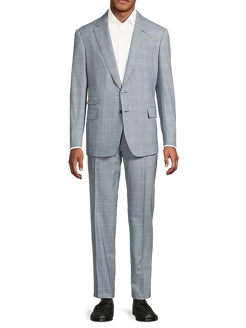 Kent Hand-Tailored Glen Plaid Suit