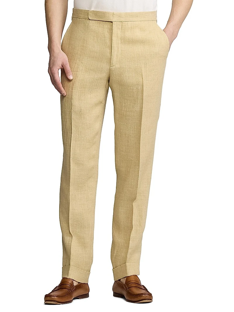 Gregory Hand-Tailored Linen-Silk Trousers