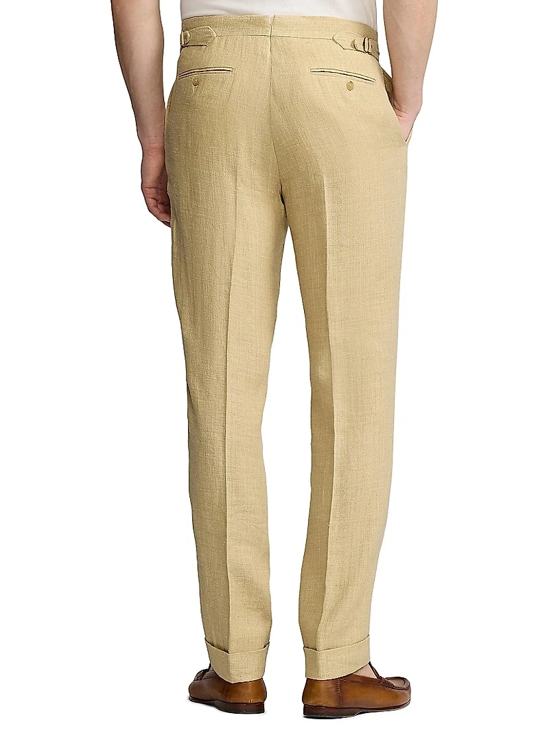 Gregory Hand-Tailored Linen-Silk Trousers
