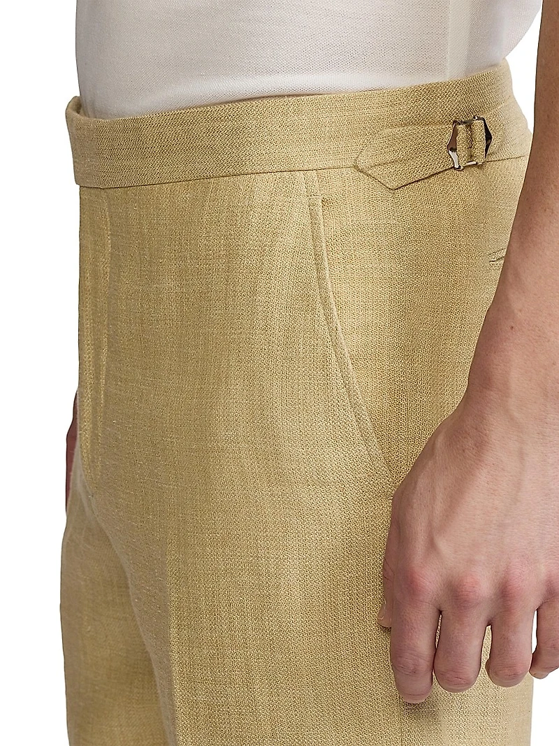 Gregory Hand-Tailored Linen-Silk Trousers